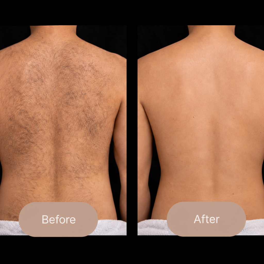 laser hair removal montreal back before and after